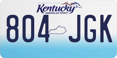 KY license plate 804JGK