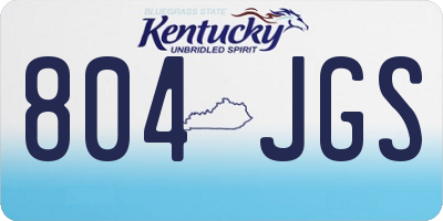 KY license plate 804JGS