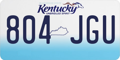 KY license plate 804JGU