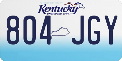 KY license plate 804JGY