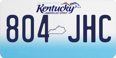 KY license plate 804JHC