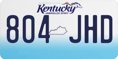 KY license plate 804JHD