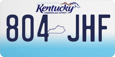 KY license plate 804JHF