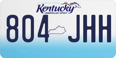 KY license plate 804JHH