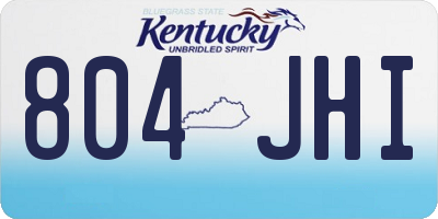 KY license plate 804JHI
