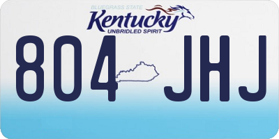 KY license plate 804JHJ