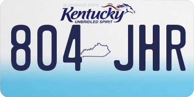KY license plate 804JHR