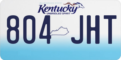 KY license plate 804JHT