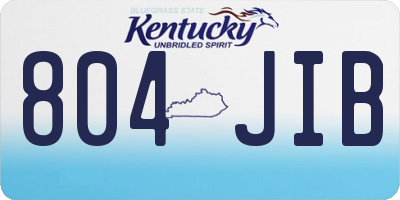 KY license plate 804JIB