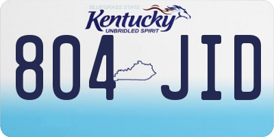 KY license plate 804JID
