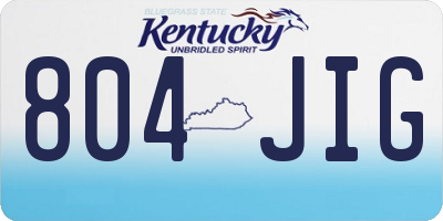 KY license plate 804JIG
