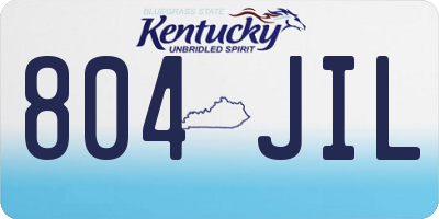 KY license plate 804JIL
