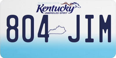 KY license plate 804JIM