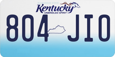 KY license plate 804JIO