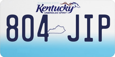 KY license plate 804JIP