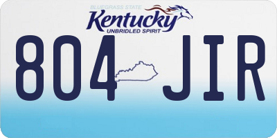 KY license plate 804JIR