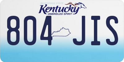 KY license plate 804JIS