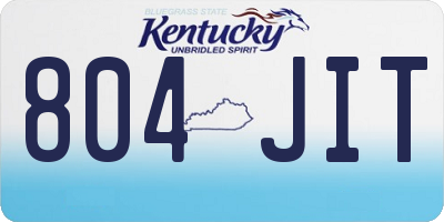 KY license plate 804JIT