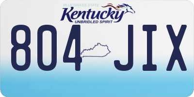 KY license plate 804JIX