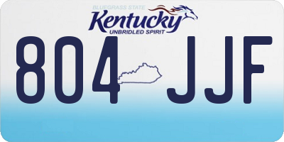 KY license plate 804JJF