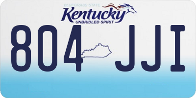 KY license plate 804JJI