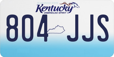 KY license plate 804JJS