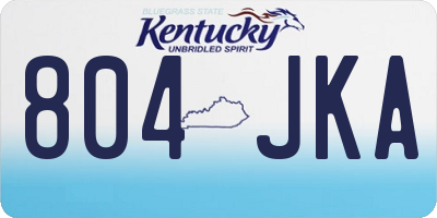 KY license plate 804JKA