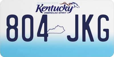KY license plate 804JKG