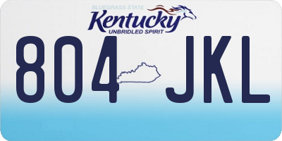 KY license plate 804JKL