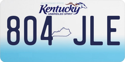 KY license plate 804JLE
