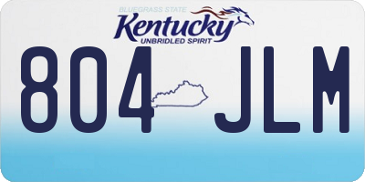 KY license plate 804JLM
