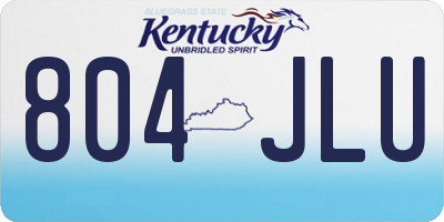 KY license plate 804JLU