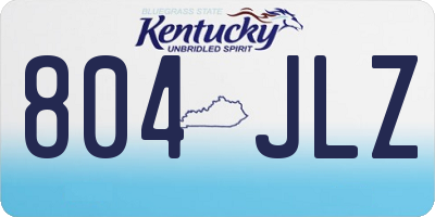 KY license plate 804JLZ