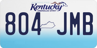 KY license plate 804JMB