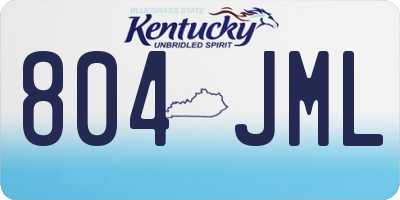 KY license plate 804JML