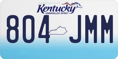 KY license plate 804JMM