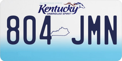 KY license plate 804JMN