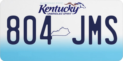 KY license plate 804JMS