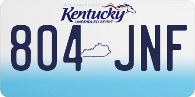 KY license plate 804JNF