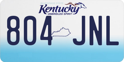 KY license plate 804JNL