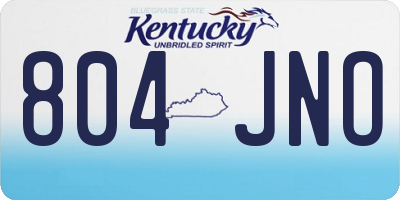 KY license plate 804JNO