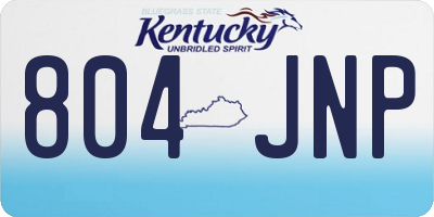 KY license plate 804JNP