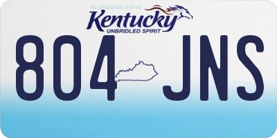 KY license plate 804JNS