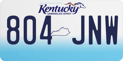 KY license plate 804JNW