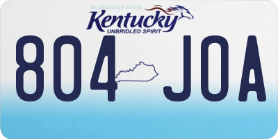 KY license plate 804JOA