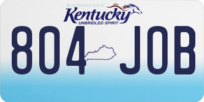 KY license plate 804JOB