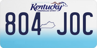 KY license plate 804JOC