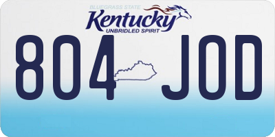 KY license plate 804JOD