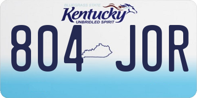 KY license plate 804JOR