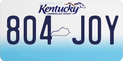 KY license plate 804JOY